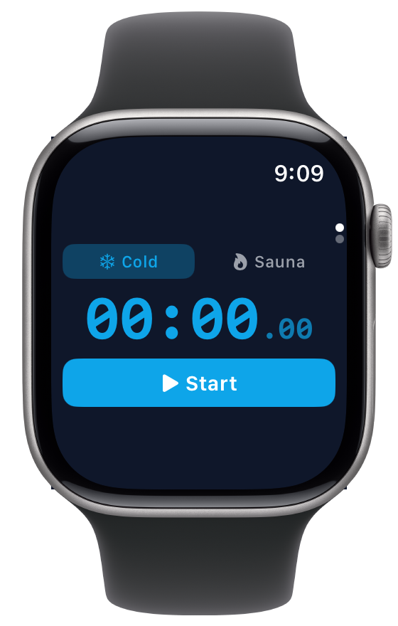 Degree Daddy cold plunge timer on Apple Watch